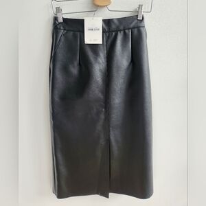 OAK + FORT Black Midi Skirt